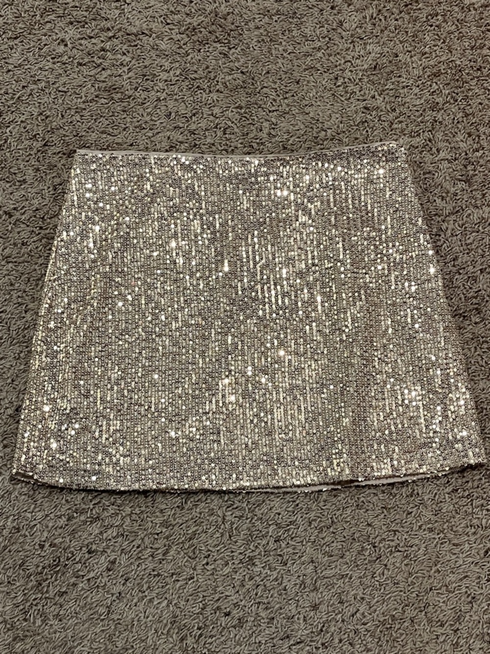 NWT Banana Republic Taupe Nude & Gold Sequin Mini Skirt Women’s Size 12